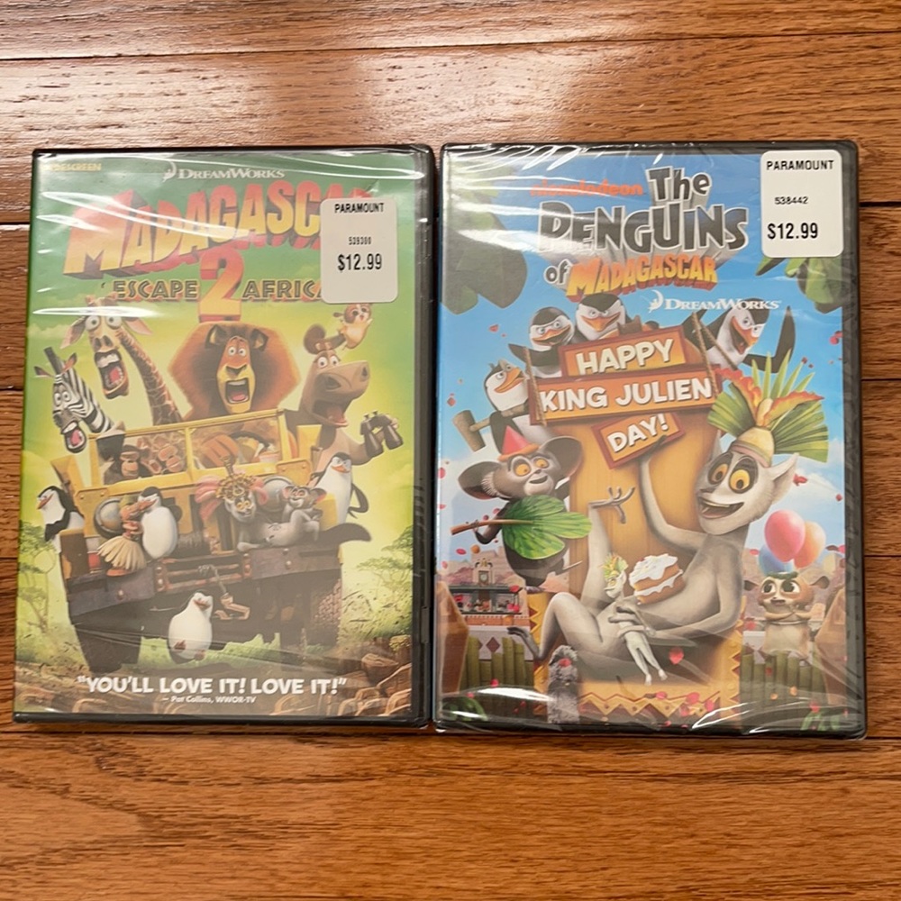 Madagascar 2 and The Penguins DVD’s NWT